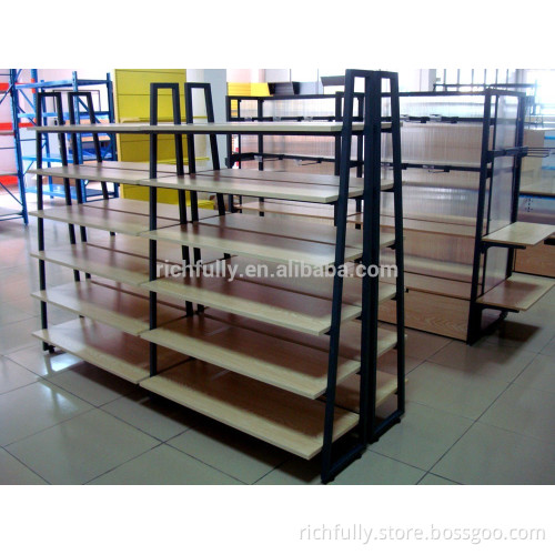 2016 new STEEL WOODEN SHELF for supermarket rack / store shelf